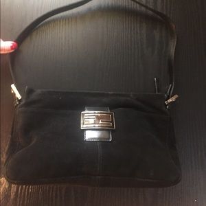 Authentic fendi black suede purse