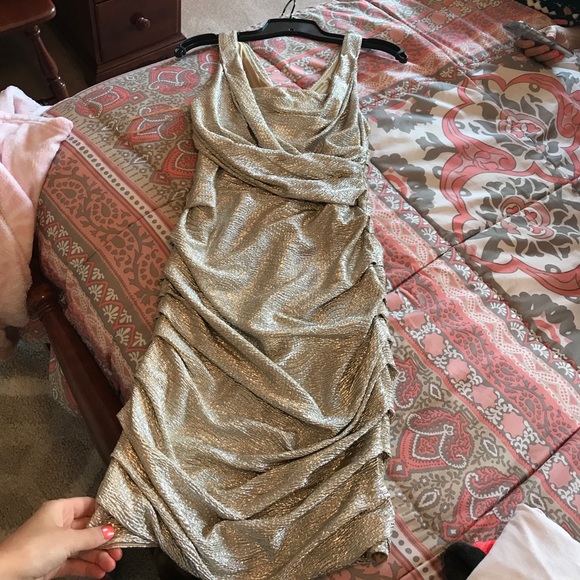EXPRESS silver formal dress! Only worn twice! - Picture 2 of 3