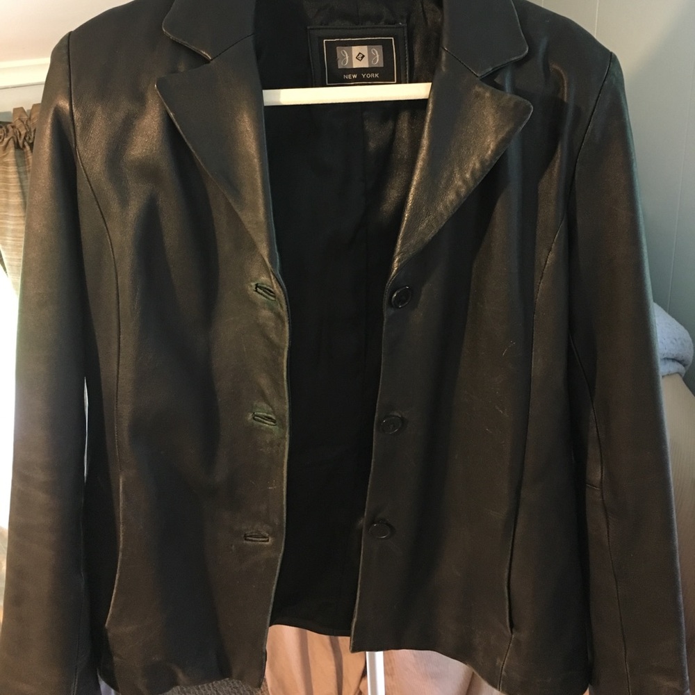 Black leather jacket