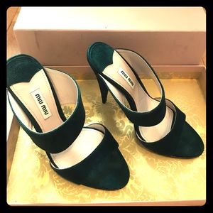 Miu Miu calzature donna double band suede sandal