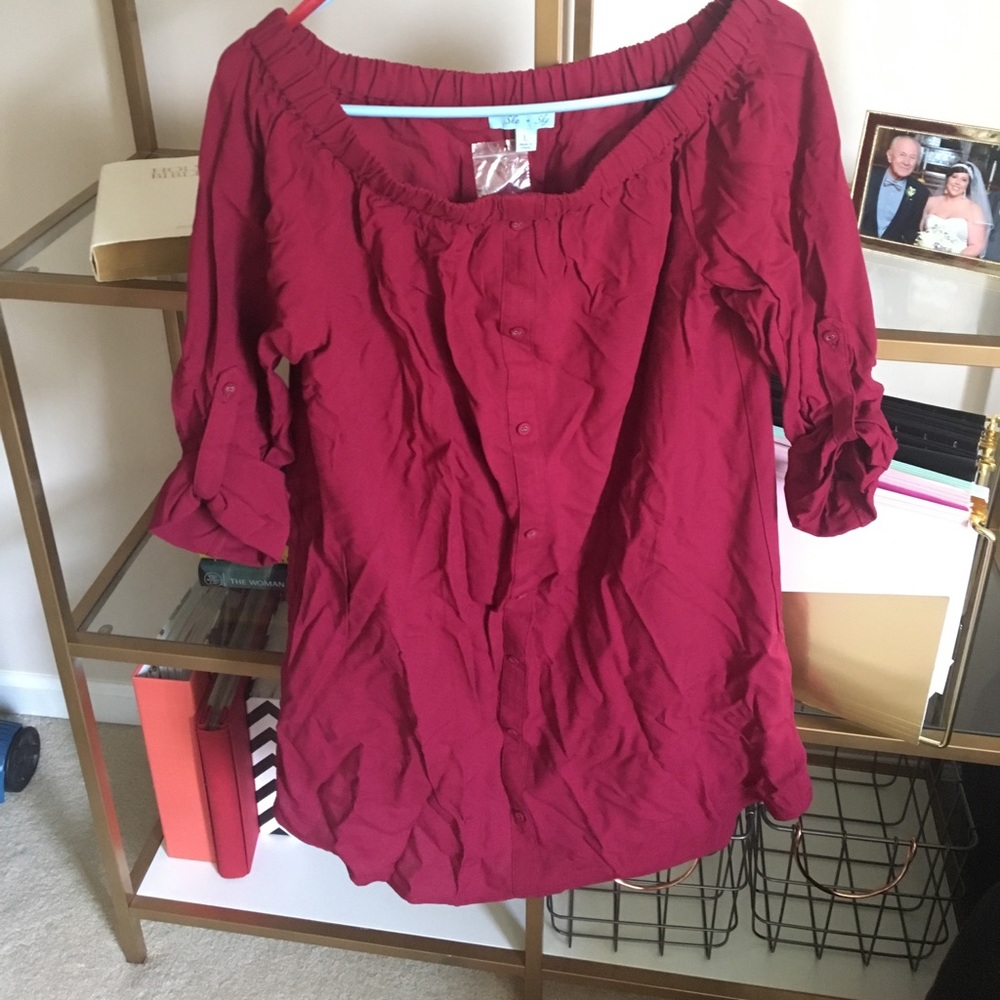 Off the shoulder pink dress