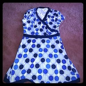 Light blue dress // navy blue.black.and white dots