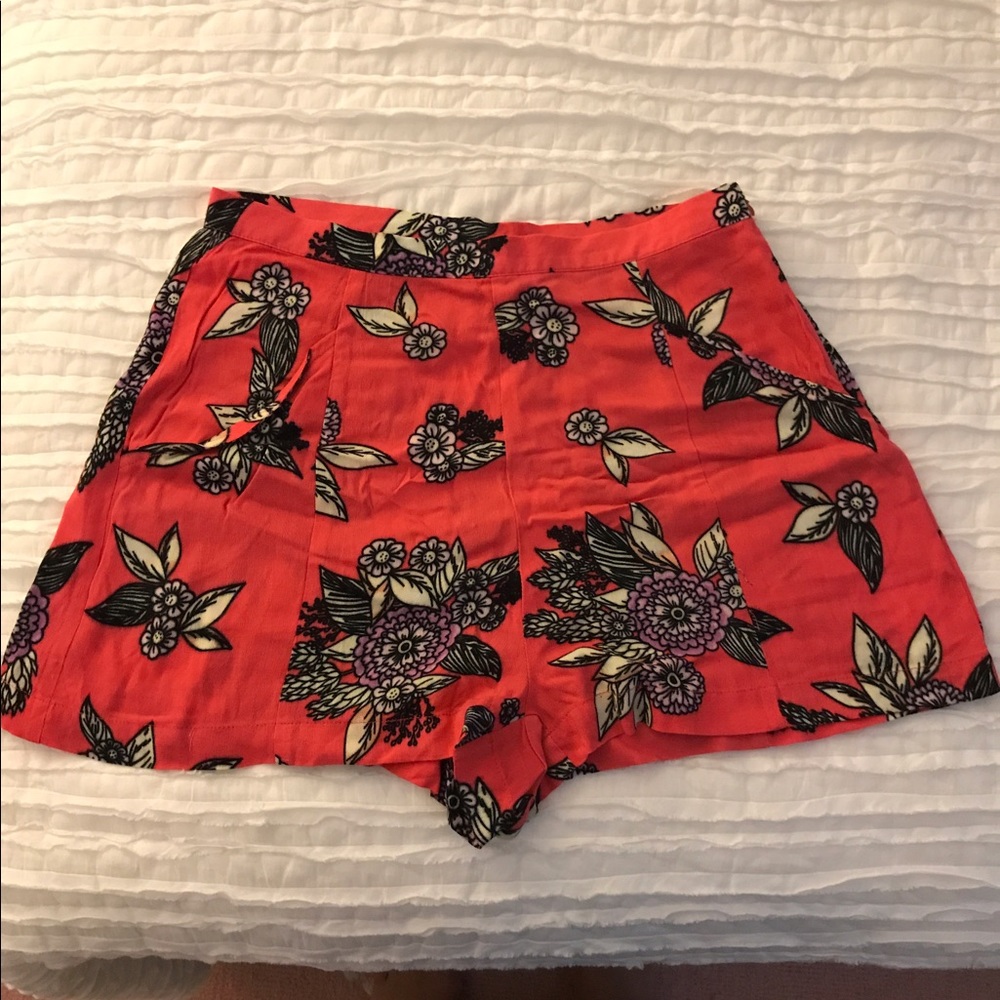 Coral floral shorts. New with tags