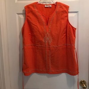 Cato Woman Size 18/20W Orange Sleeveless Top
