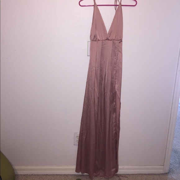 SOLD. Silk Maxi Prom Dress - Picture 2 of 4