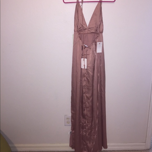 SOLD. Silk Maxi Prom Dress - Picture 3 of 4