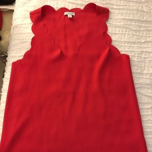 Coral/Red Scallop Edge Tank NWOT