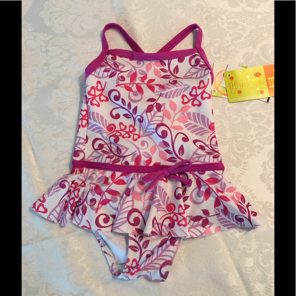 Adorable Toddler Girl One Piece Swim Suit