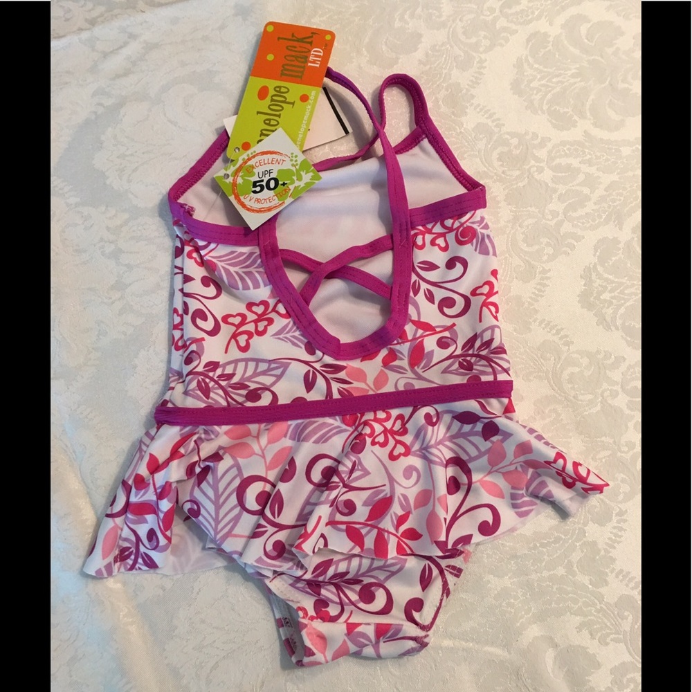 Adorable Toddler Girl One Piece Swim Suit - Picture 2 of 3