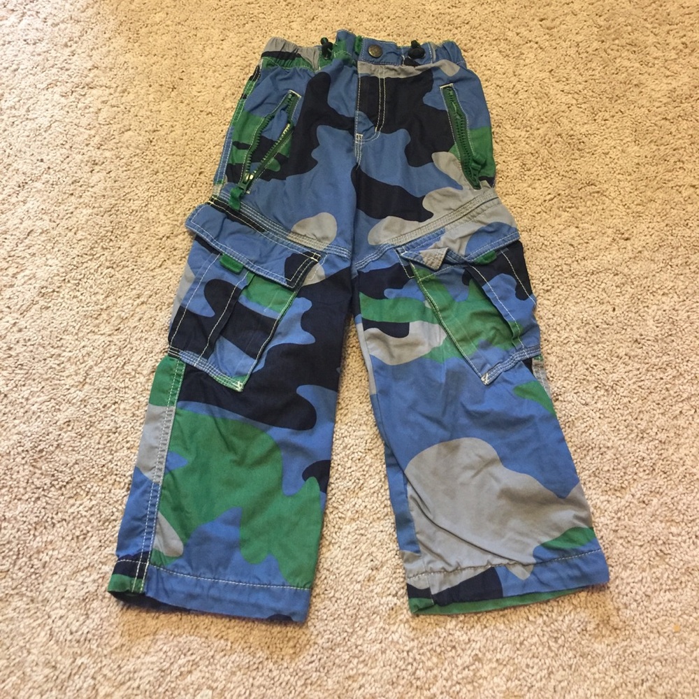 Mini Boden Lined Camo Cargo Pants 5Y EUC