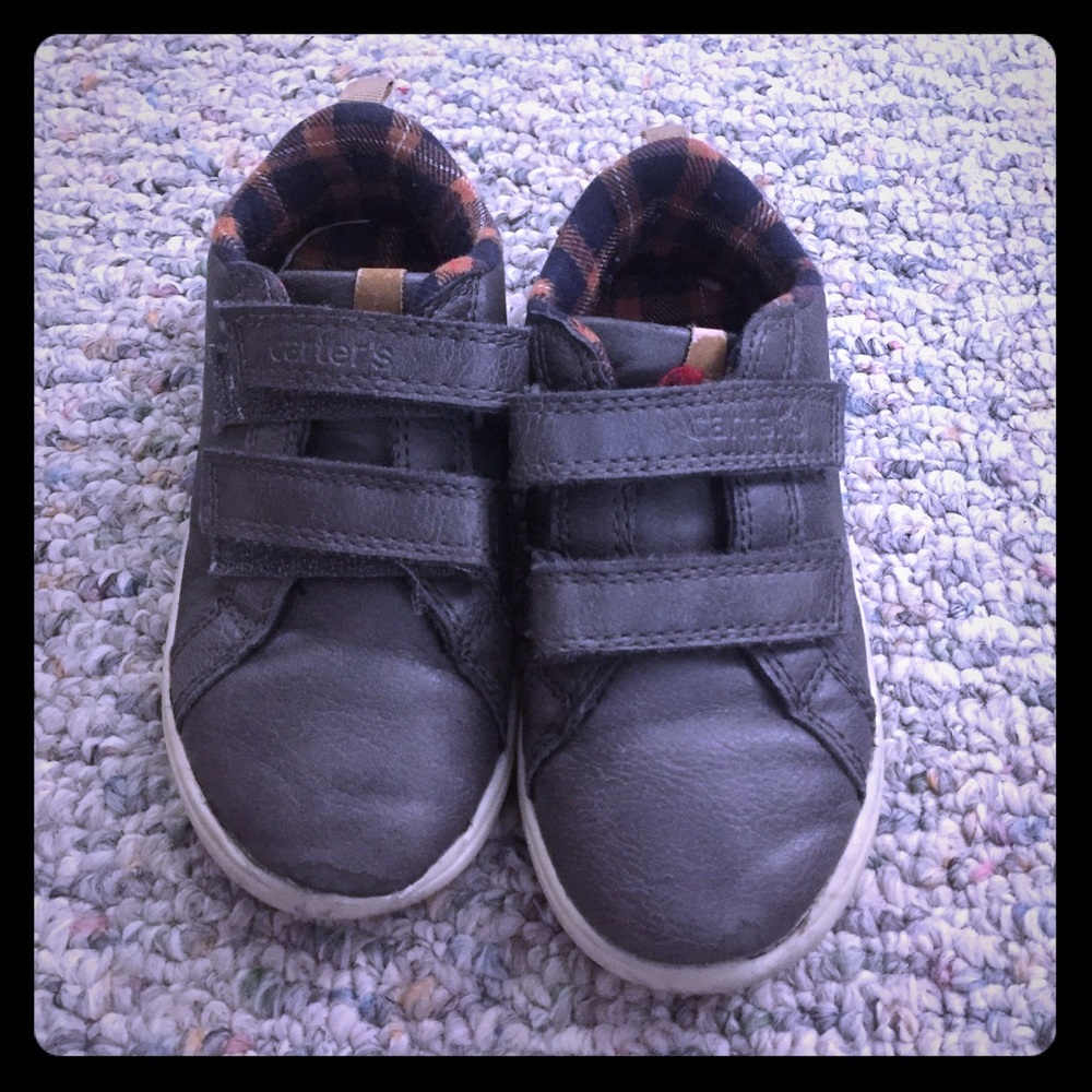 Carters Gunmetal leather-like Sneakers Size 10