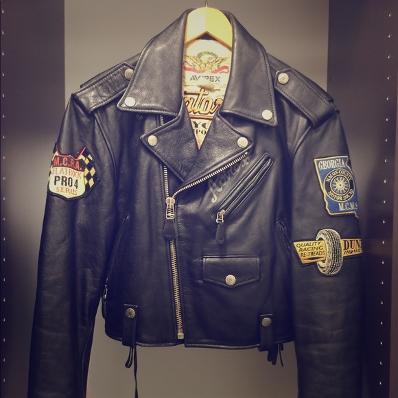 Avirex Womens Motorcycle Leather Jacket 