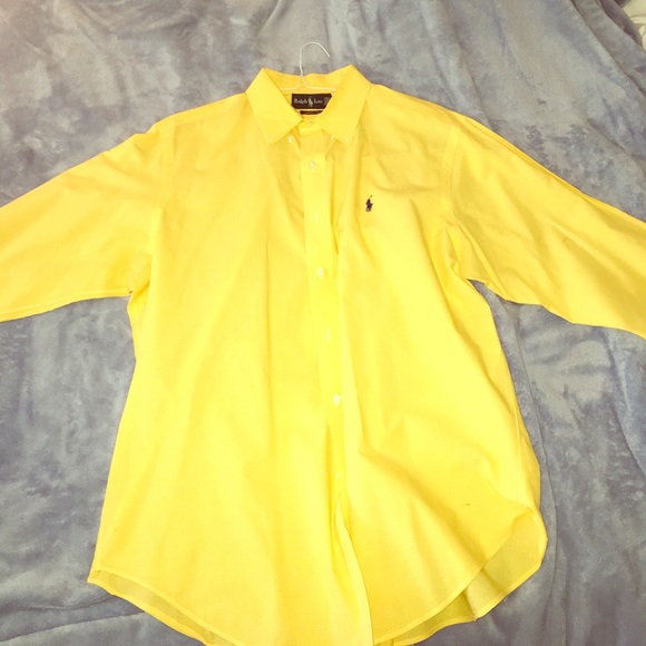 LARGE yellow long sleeve button down barely worn - Picture 1 of 1