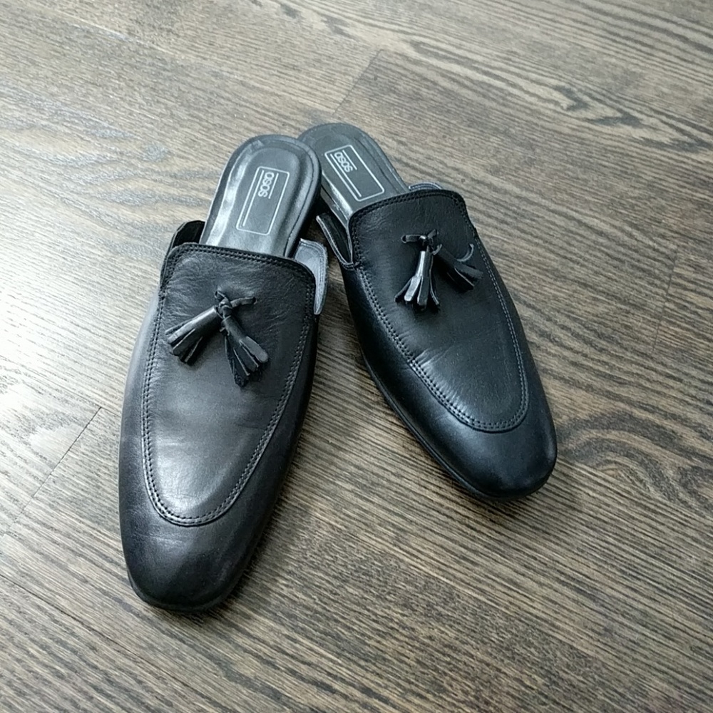 Asos  black leather loafers