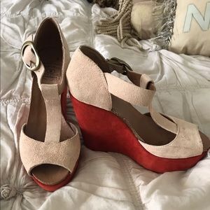 Lucky Beans Suede Wedges