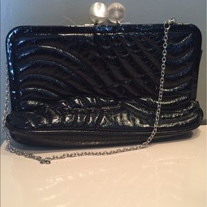 CACHE Black Leather Clutch