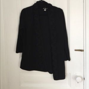 Black ruffle cardigan