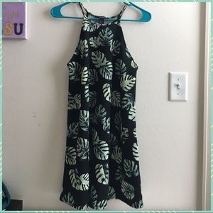 🌴 Tropical Leaf Halter Swing Dress 🌴