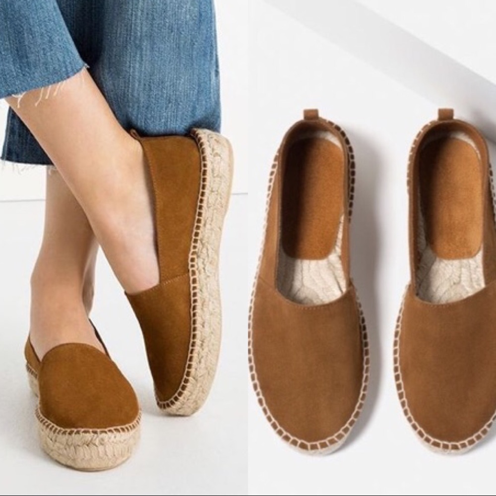 🔥DAILY DEAL🔥 ZARA Leather Platform Espadrilles