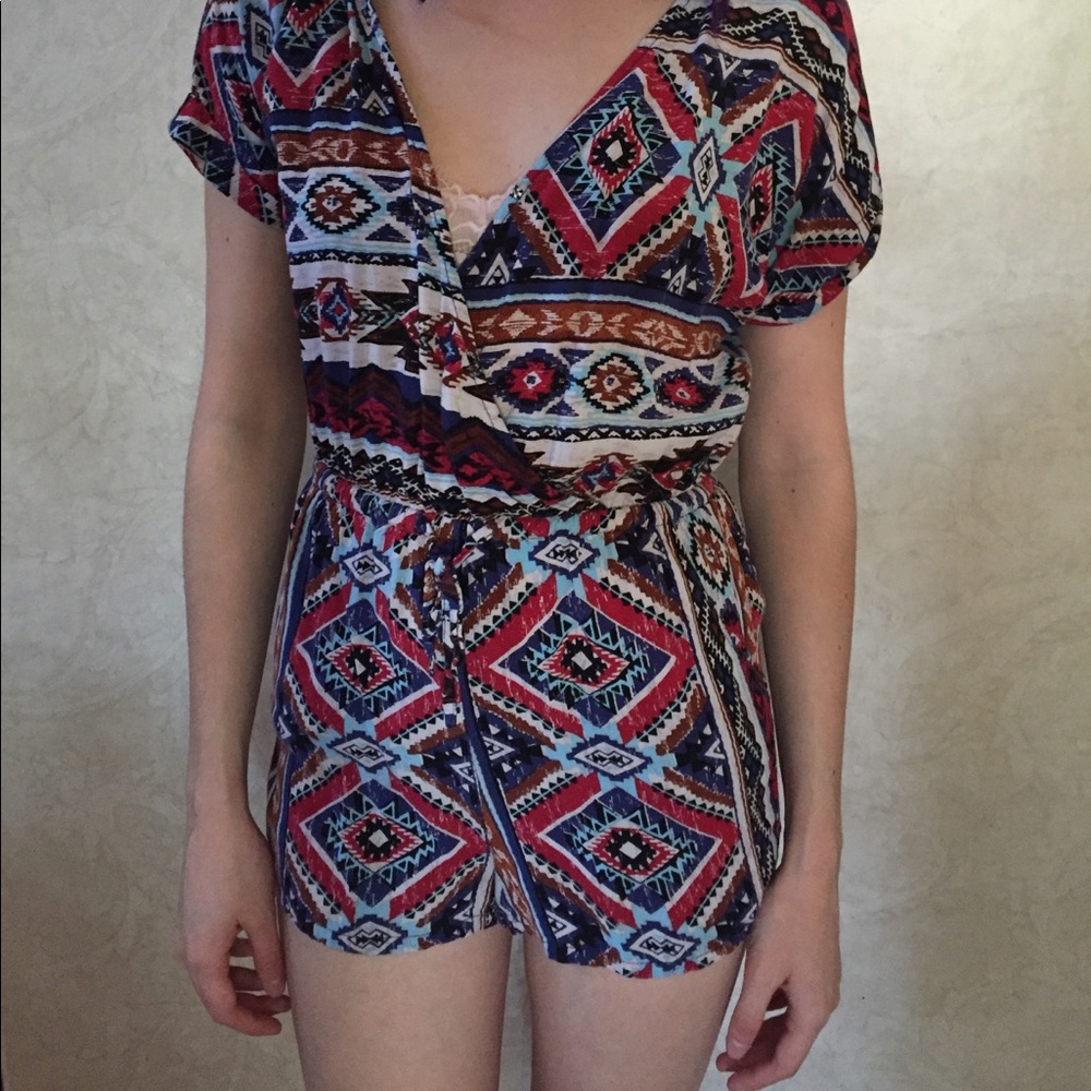 Forever 21 Aztec print romper