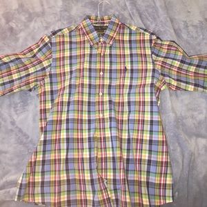 Large colorful polo button down