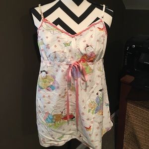 Nick & Nora sleep tank in Asian print women's XL