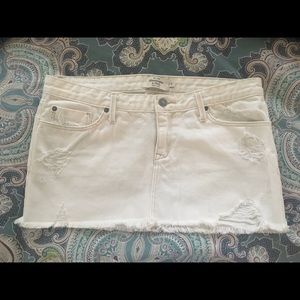 Hollister white denim mini skirt.
