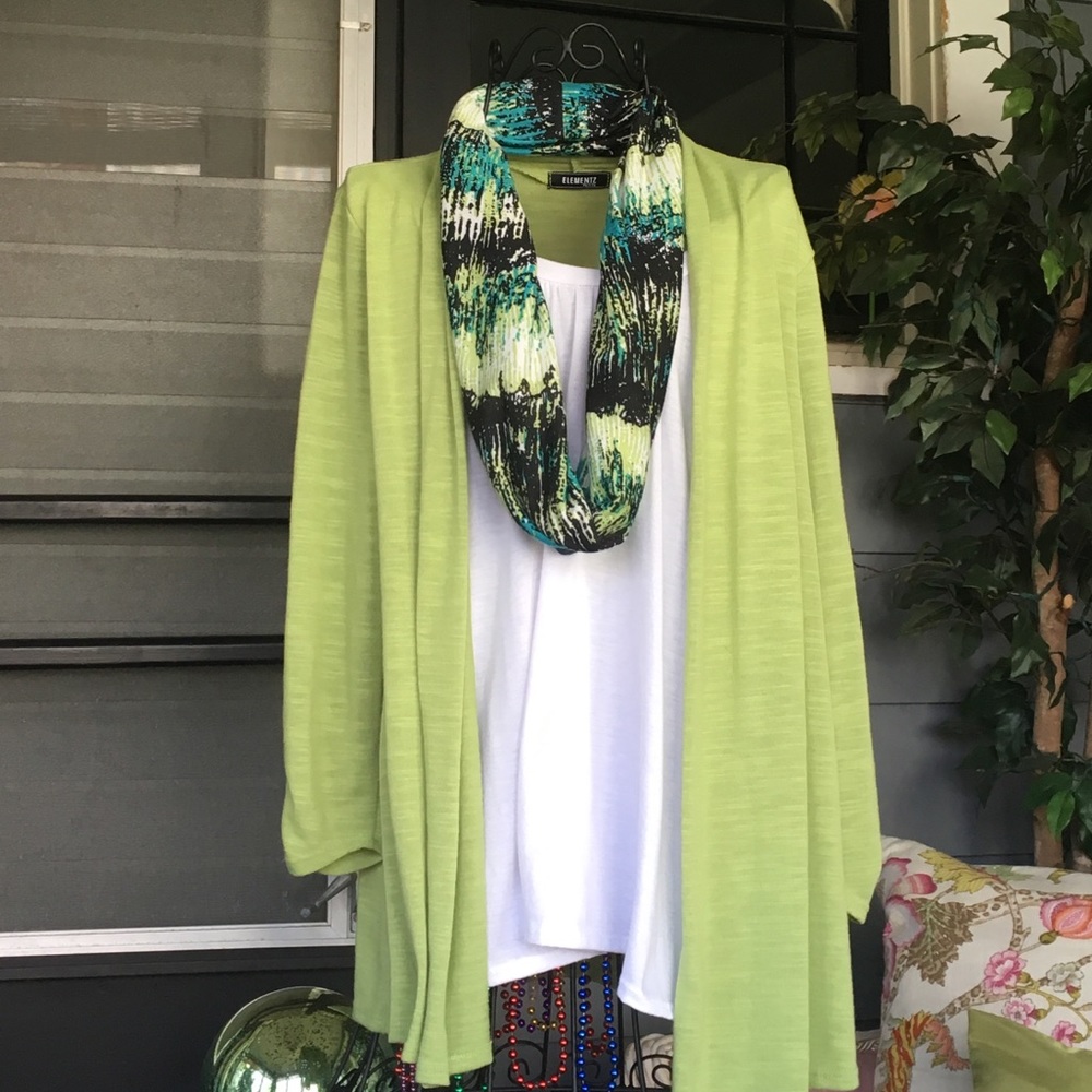 Elementz Lime Green Top with White inset