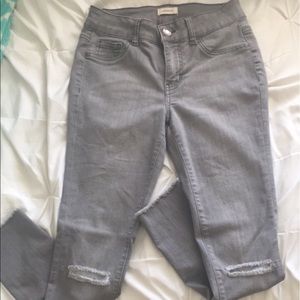 Blue Asphalt Knee Ripped and Ankle Cut Jeans