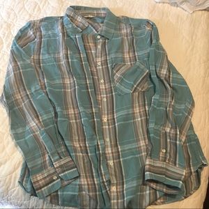 Blue and pink button down