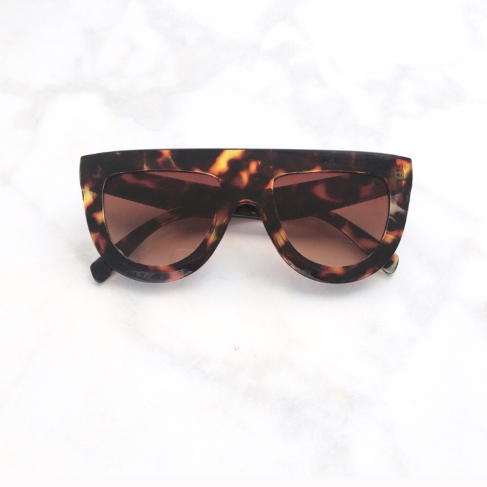 Leopard print flat top sunglasses