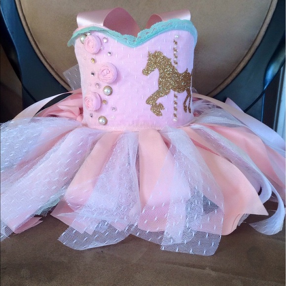 Other - Carousel Birthday Dress pink and mint