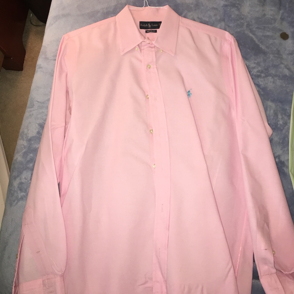 Pink size L button down polo