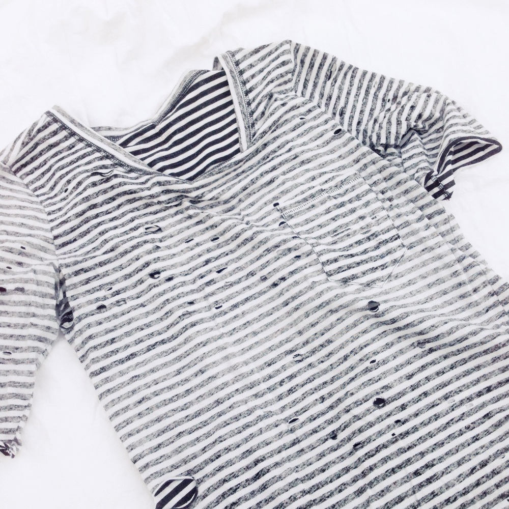 We the Free Destroyed Striped Tommy Tee