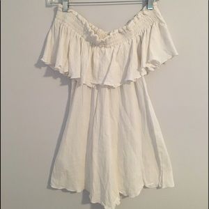 Off the shoulder white romper