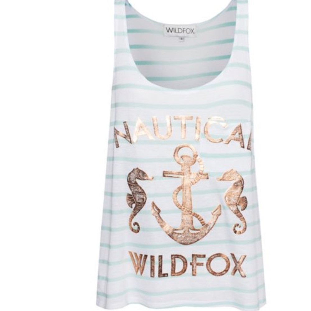 NAUTICAL WILDFOX TANK STRIPES NEW SIZE LARGE