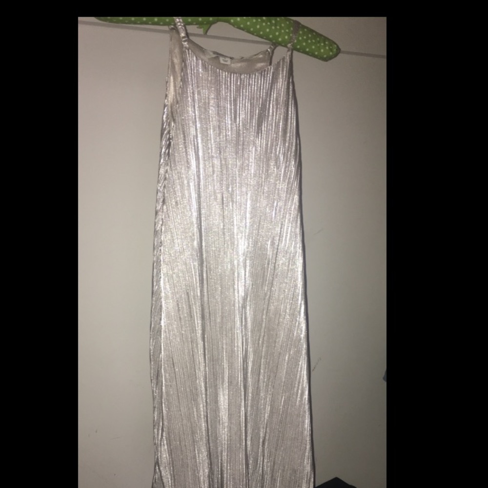 Francesca's Silver Pleated Dress