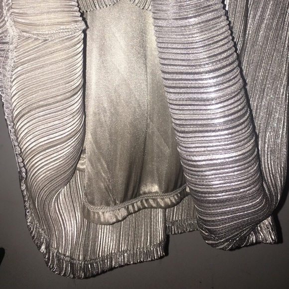 Francesca's Silver Pleated Dress - Picture 2 of 4
