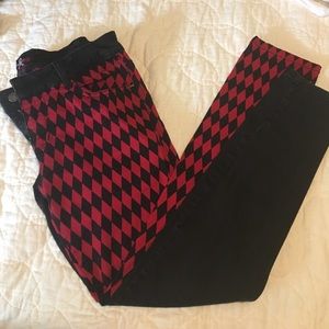 Half and Half black and red pants