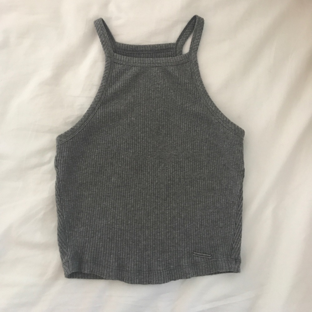 gray halter top