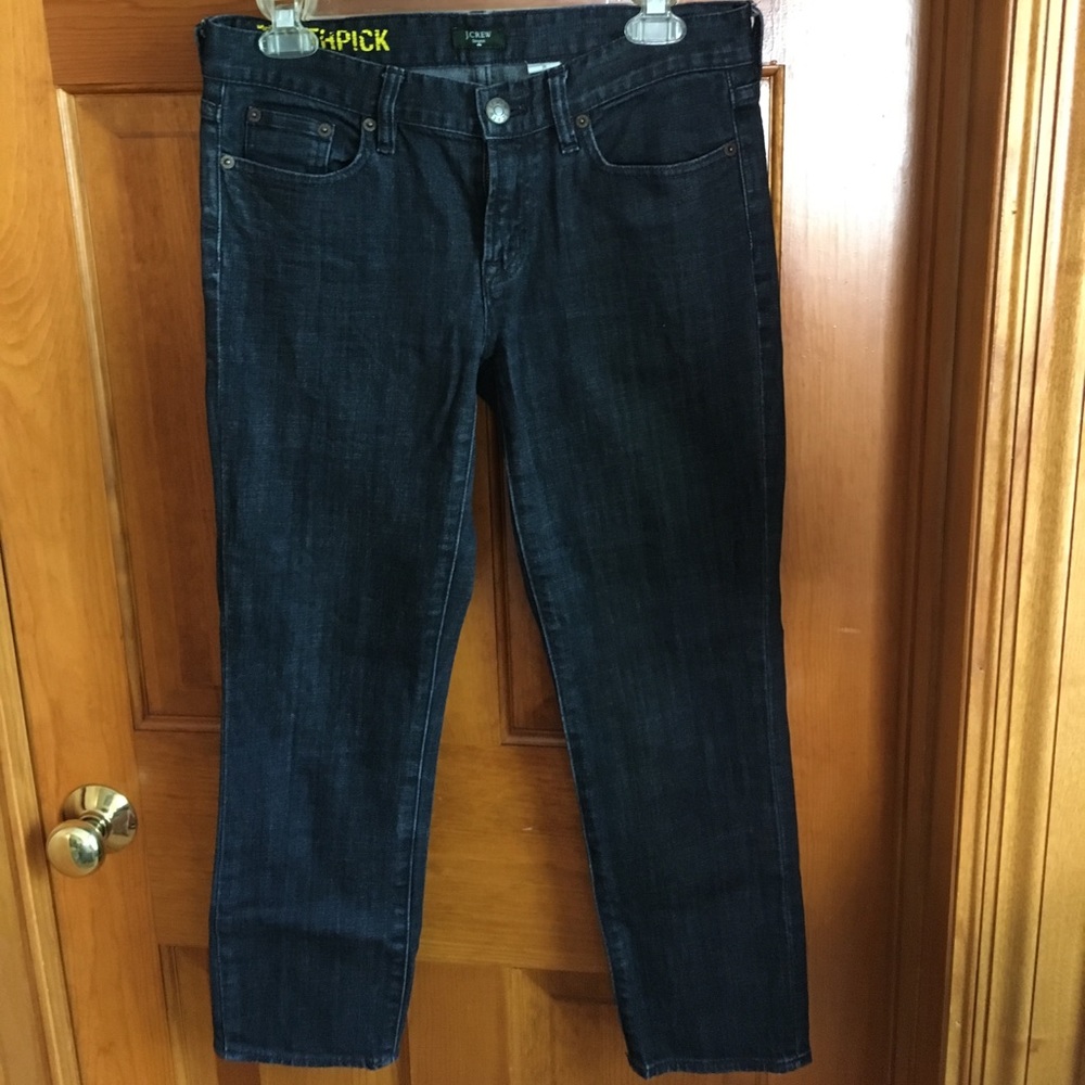 J. Crew crop toothpick dark wash jeans