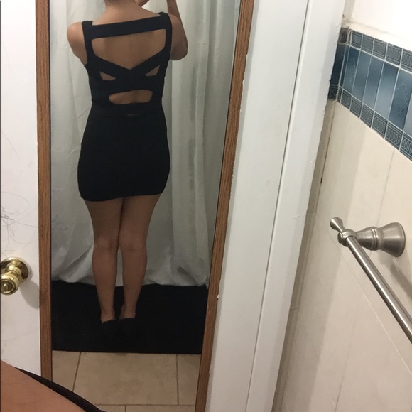 Cutout Back Little Black Dress - Picture 1 of 4