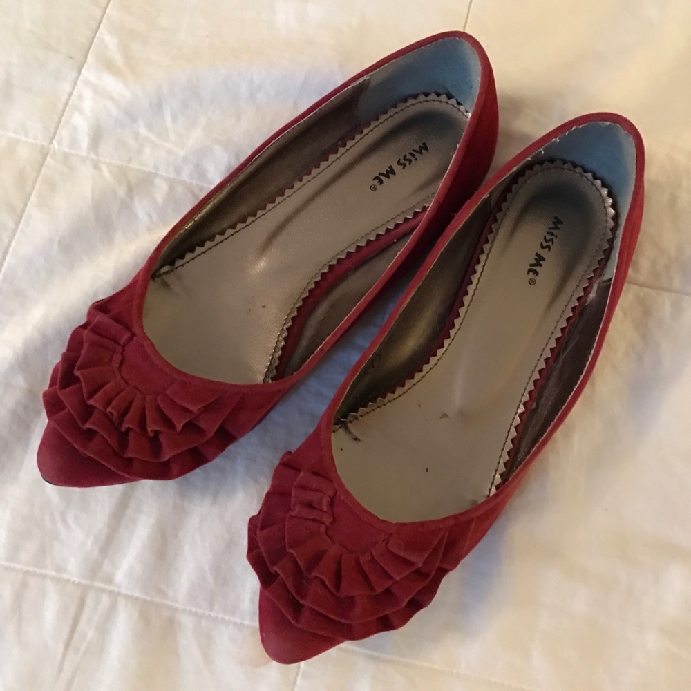 Red Flats Worn Once Size 7.5