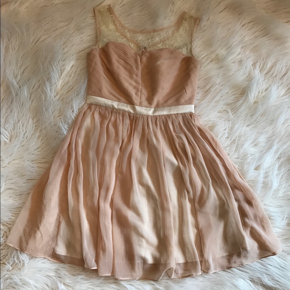 Lined peach chiffon dress