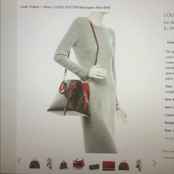 LOUIS VUITTON Monogram Alma BNB Red - Picture 7 of 8