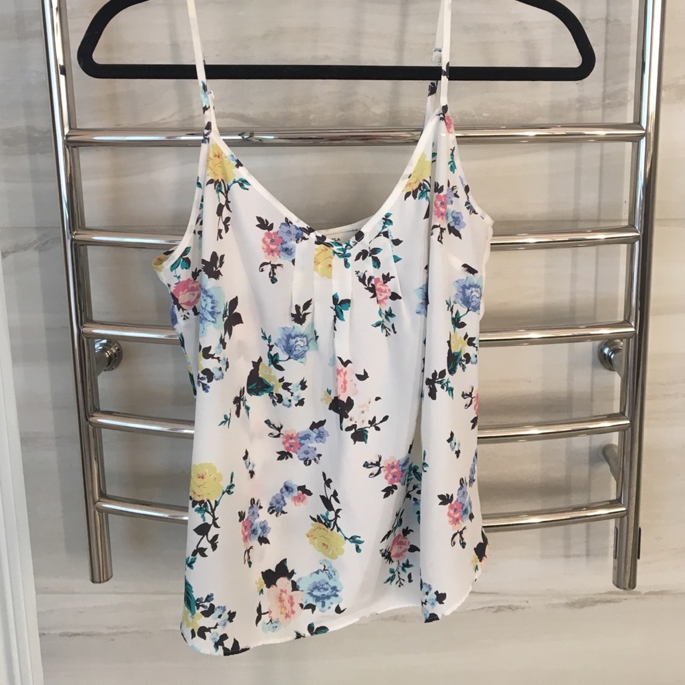 White Tank top with flowers