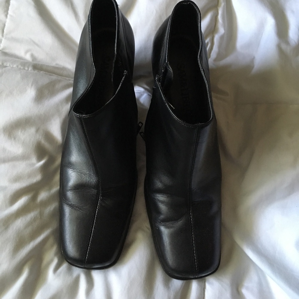 Sam & Libby Leather Ankle Heel Boots