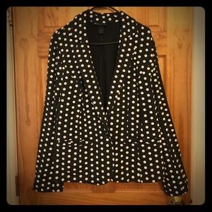 Lane Bryant Grey Polka Dot Jacket