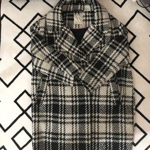 Black & White Plaid Coat from Zara