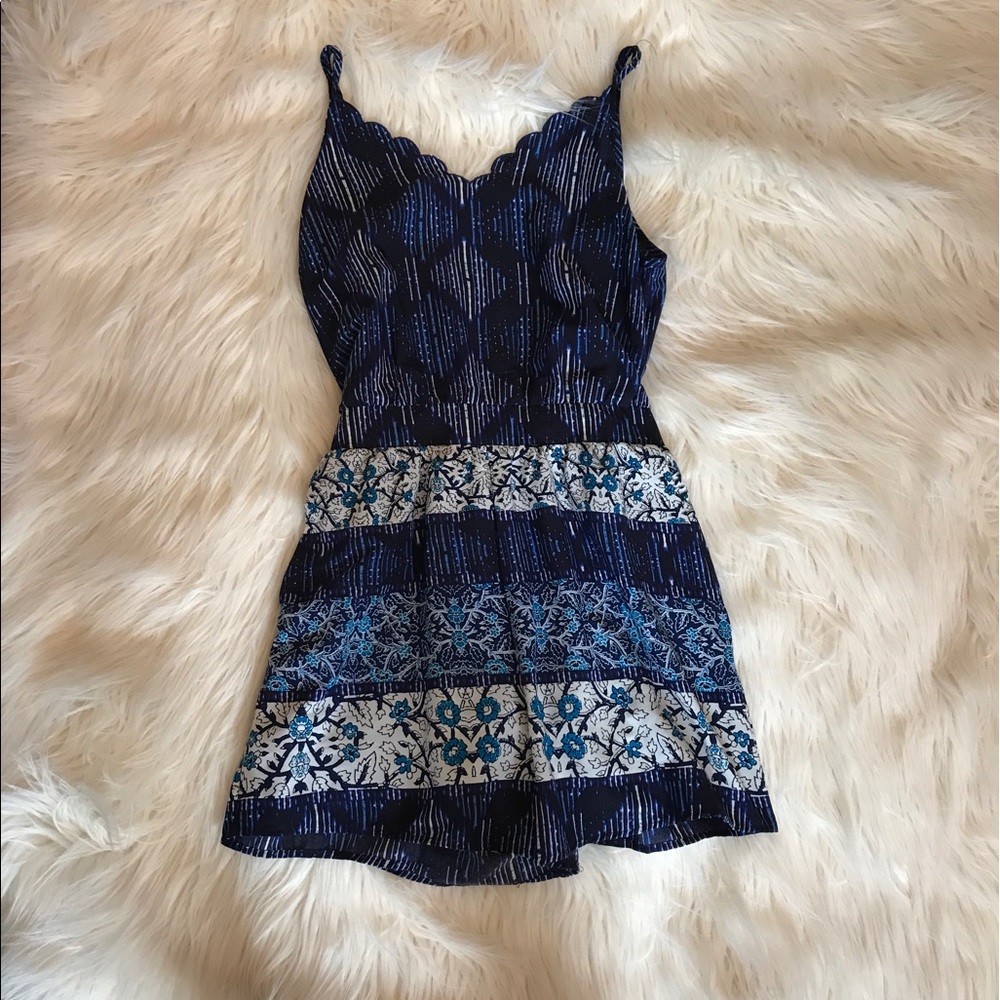 Blue floral romper